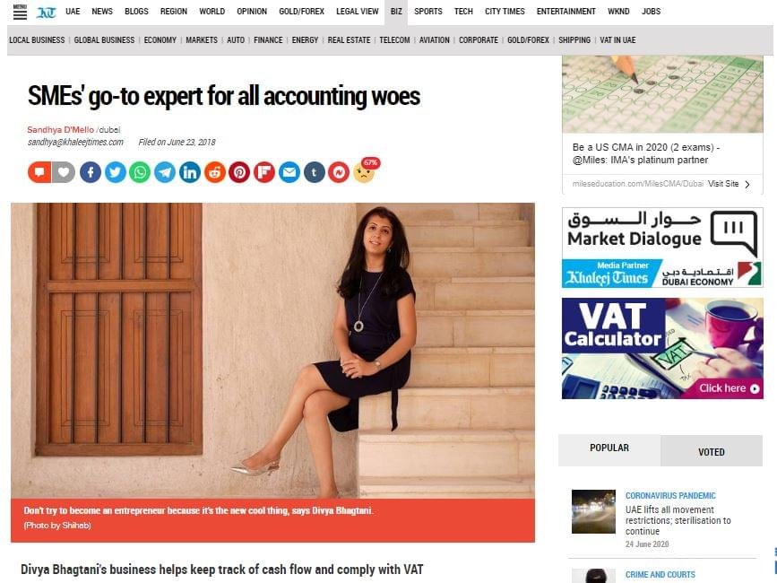 Divya with Khaleej Times